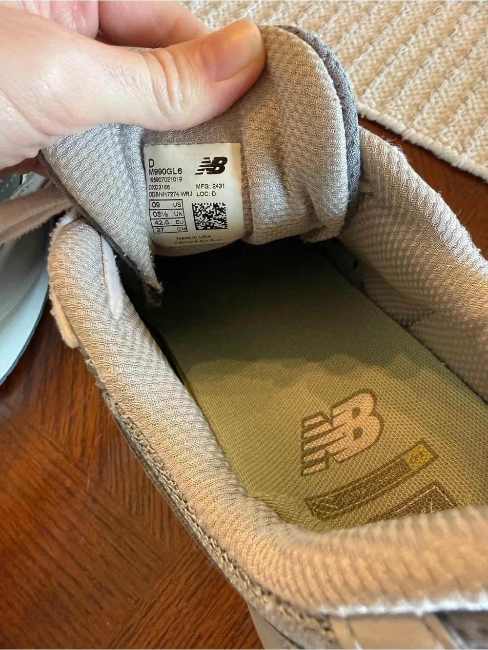 New Balance Gray Suede & Mesh 990 Sneakers